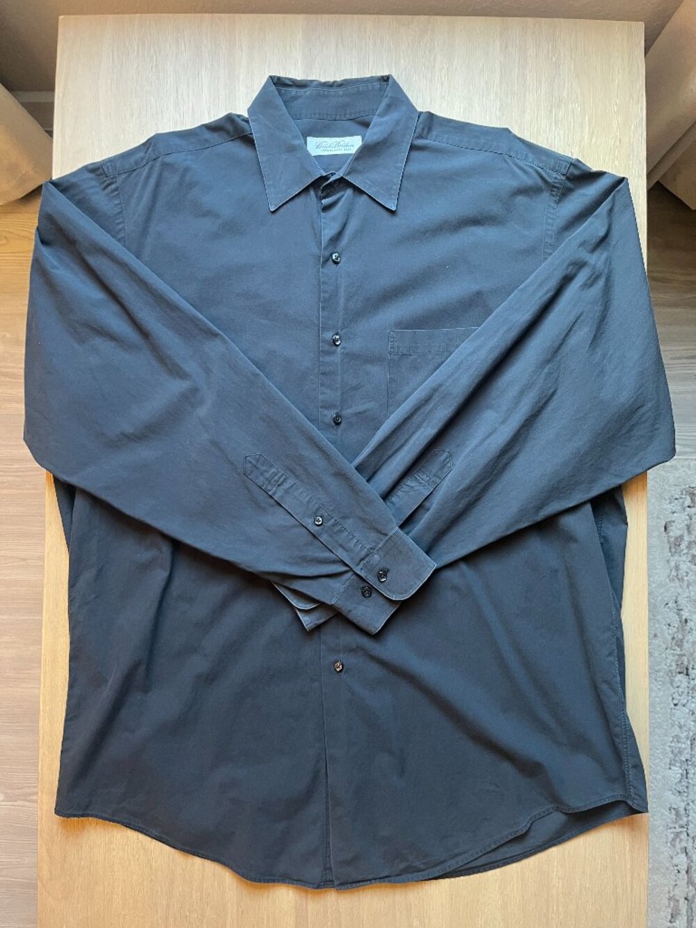 Brooks Brothers Black Dress Shirt Men's 17 36/37 Old Money Preppy